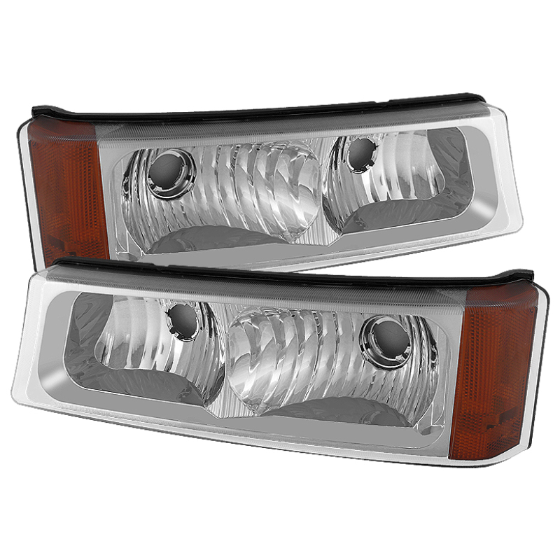 Xtune Chevy Silverado 03-06 Bumper Lights Amber Reflector Chrome CBL-JH-CSIL03-AM-E - 5079299