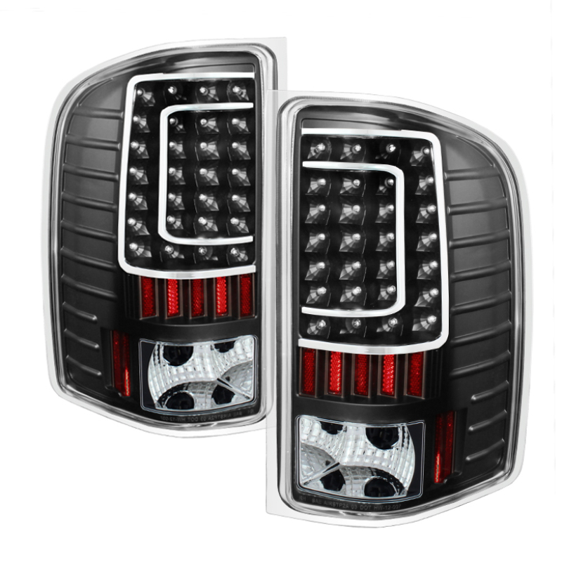 Xtune Chevy Silverado 07-13 LED Tail Lights Black ALT-ON-CS07-LED-BK - 5079749