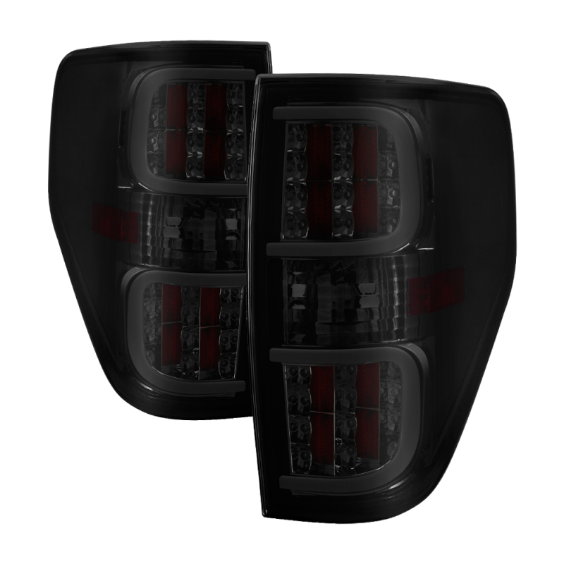 xTune Ford F150 09-14 LED Tail Lights - Black ALT-ON-FF15009-LBLED-SM - 5082183