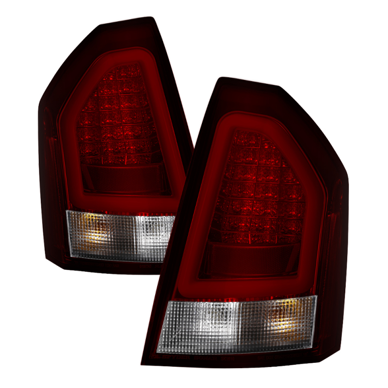 Spyder 05-07 Chrysler 3000C Verison 2 Light Bar LED Tail Lights - Red Clear (ALT-YD-C305V2-LED-RC) - 5083364