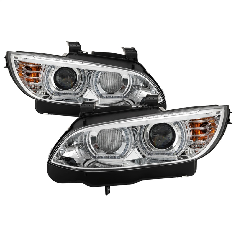 Spyder 08-10 BMW F92 3 Series Proj Headlight - High Beam H3 DRL LED - Chrome - PRO-YD-BMWE9208-DRL-C - 5086518