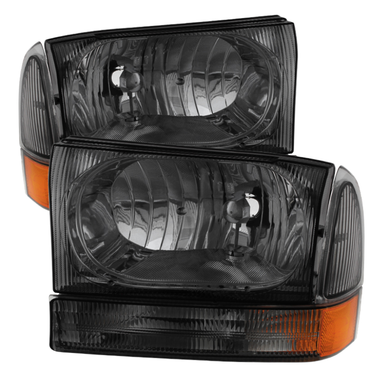 Xtune Ford F250/350/450 Superduty 99-04 Crystal Headlights w/ Bumper Lights HD-JH-FF25099-AM-SM - 9025426