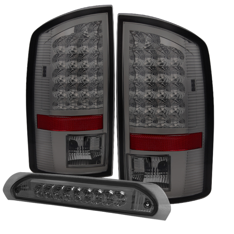 Xtune Dodge Ram 02-06 1500 LED Tail Light w/ LED 3rd Brake Lamps- Smoked ALT-JH-DR02-LED-SET-SM - 9032783