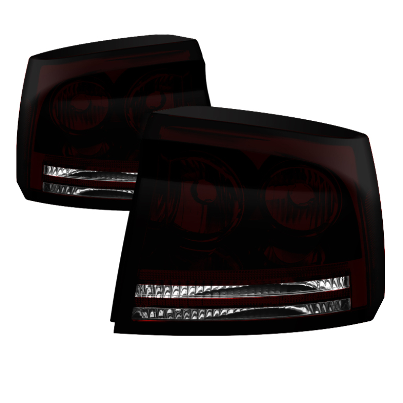 Xtune Dodge Charger 05-08 OEM Style Tail Lights Dark Red ALT-JH-DC05-OE-RSM - 9033131