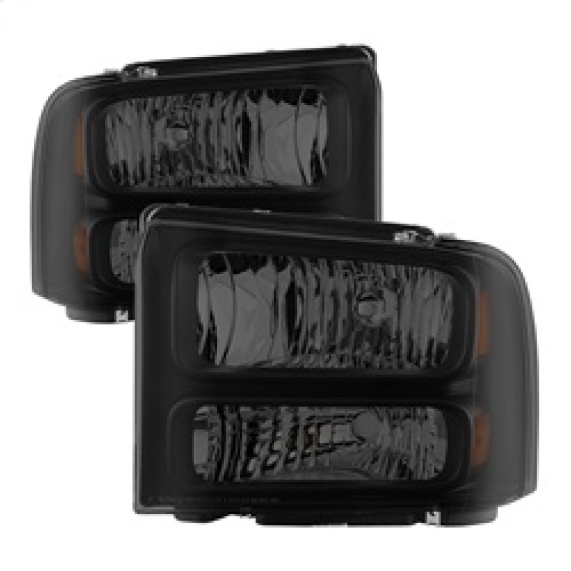 Xtune Ford F250 F350 F450 Superduty Excursion 99-04 Headlights Black Smoked HD-JH-FF25099-HA-BSM - 9033001