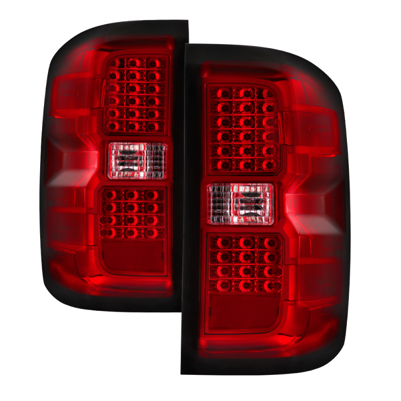 xTune Chevy 1500 14-16 / Silverado 2500HD/3500HD LED Tail Lights - Red Clear ALT-JH-CS14-LED-RC - 9036569