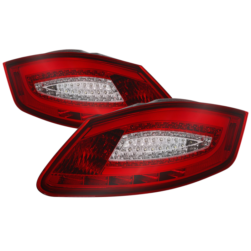 xTune Porsche 987 Cayman 06-08 / Boxster 05-08 LED Tail Lights - Red Clear ALT-ON-P98705-LED-RC - 9038600