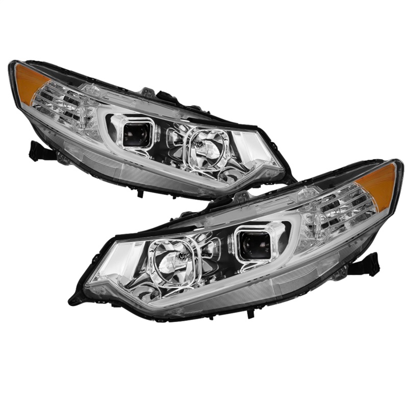 xTune 09-14 Acura Projector Headlights - Light Bar DRL - Chrome (PRO-JH-ATSX09-LB-C) - 9042225