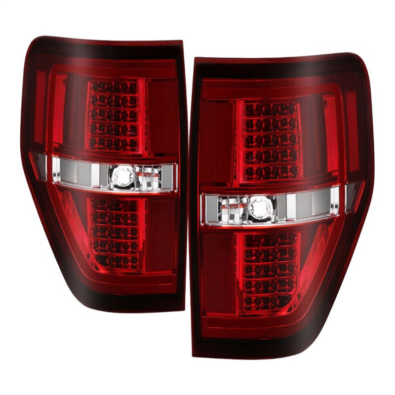 xTune 09-14 Ford F-150 Light Bar LED Tail Lights - Red Clear (ALT-JH-FF15009-LBLED-RC) - 9042201