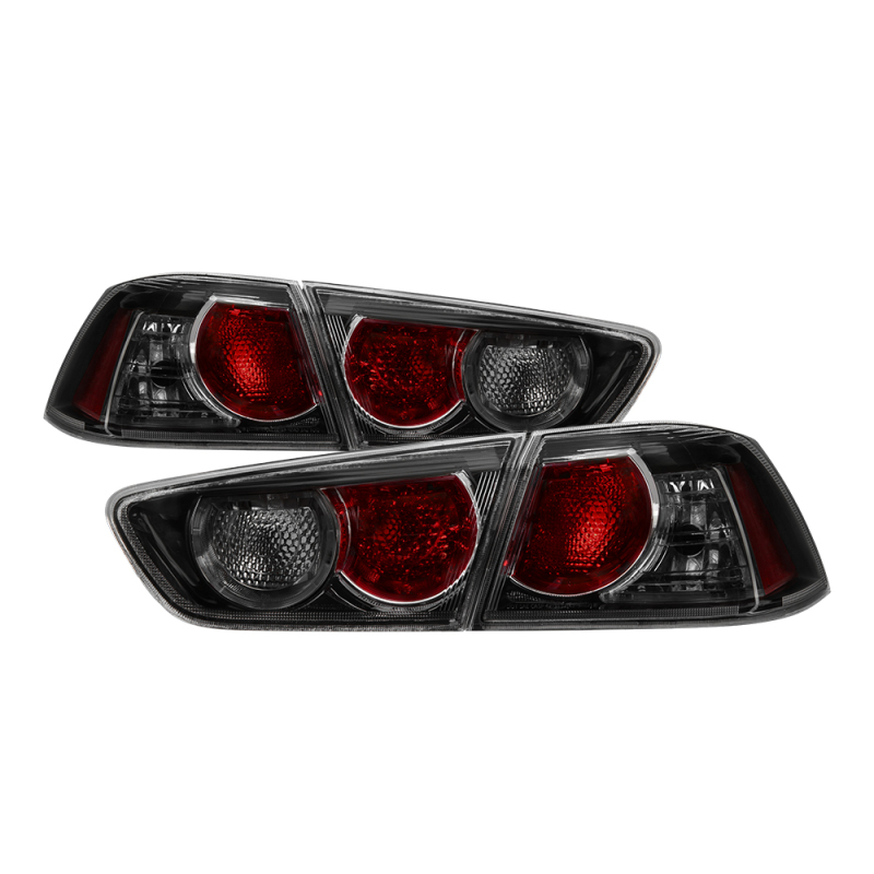 xTune 08-15 Mitsubishi Lancer OE Style Tail Lights - Black Smoke ALT-JH-MLEVO08-BSM - 9938771