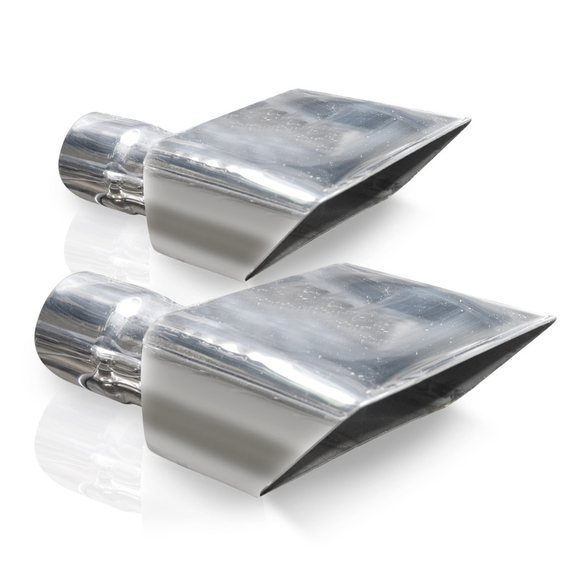 Stainless Works Hot Rod Box Exhaust Tips 2.5in Inlet - 7010250