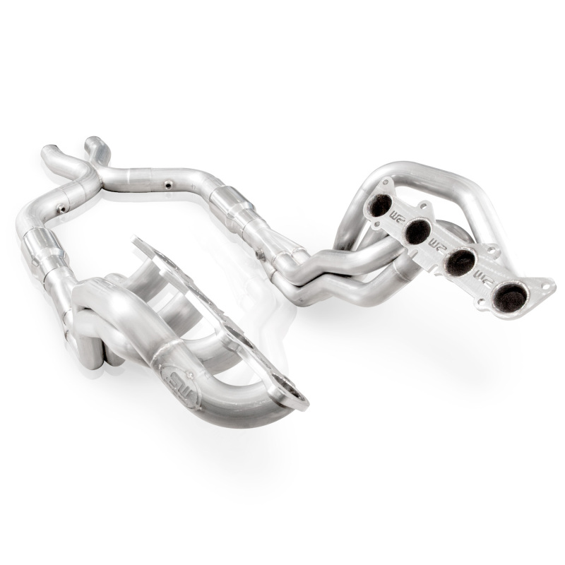 Stainless Works 2011-14 Mustang GT Headers 1-7/8in Primaries High-Flow Cats 3in X-Pipe - M11HDRCATX