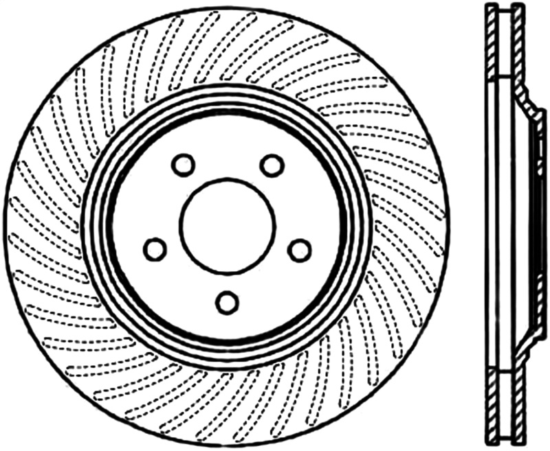 StopTech Power Slot 94-04 Ford Mustang Front Left Slotted CRYO Rotor - 126.61044CSL