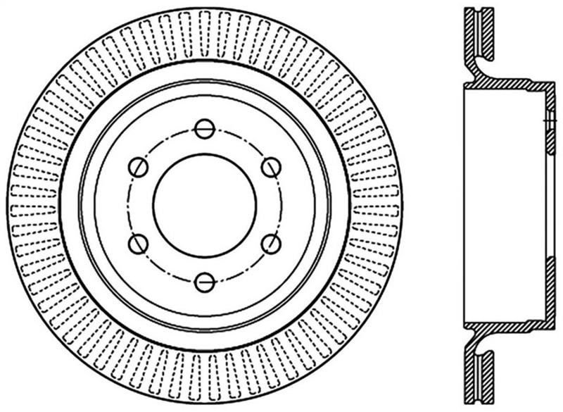 StopTech 12-14 Ford F-150 w/ 6 Lug Rear Left Slotted Sport Cryo Brake Rotor - 126.65135CSL