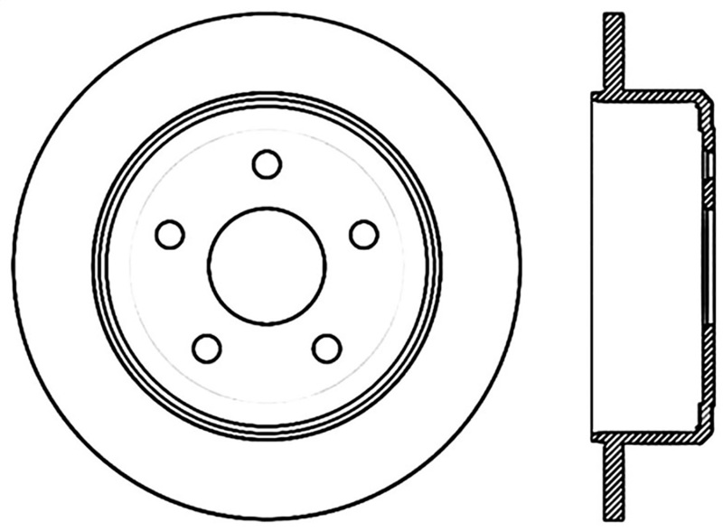 StopTech 07-18 Jeep Wrangler Cryo Slotted Rear Left Sport Brake Rotor - 126.67067CSL