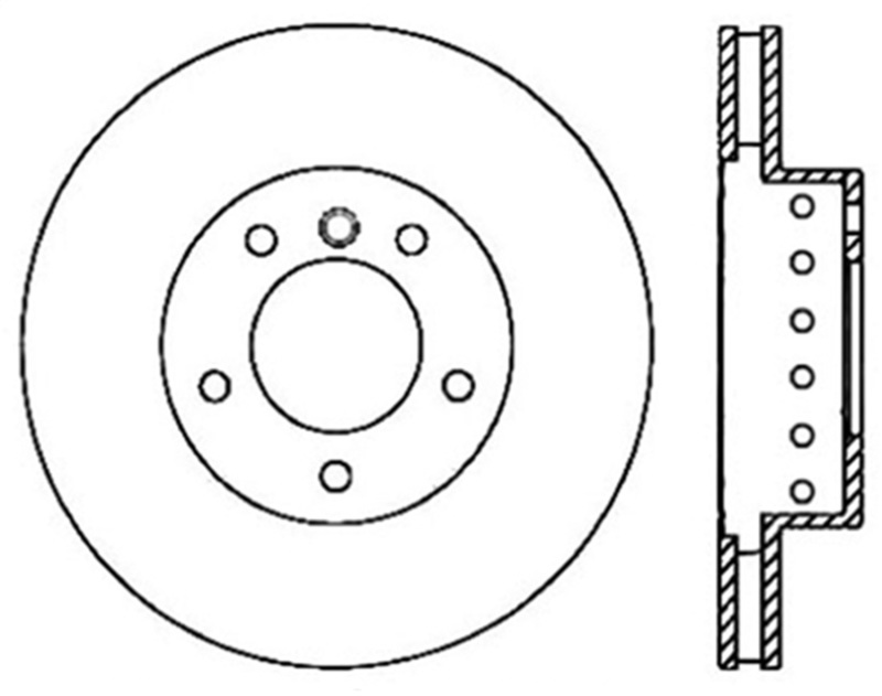 StopTech 04-10 BMW 5-Series / 6-Series Sport Slotted & Drilled Front Right Cryo Rotor - 127.34071CR