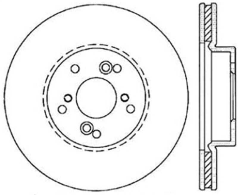 StopTech 99-08 Acura TL Sport Slotted/Drilled Front Right Cyro Rotor - 127.40046CR