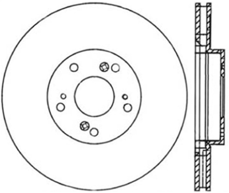 StopTech 02-15 Acura RSX / 02-15 Honda Civic Cryo Slotted & Drilled Right Front Rotor - 127.40057CR