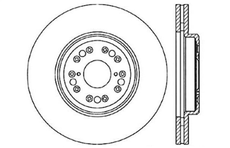 StopTech 95-00 Lexus LS 400 Right Front Slotted & Drilled Rotor - 127.44107R