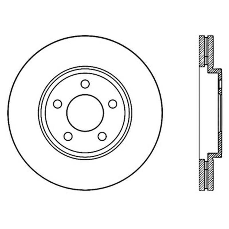 StopTech 03-09 Lincoln Town Car / 03-09 Mercury Grand Marquis Front Left Slotted & Drilled Rotor - 127.61072L