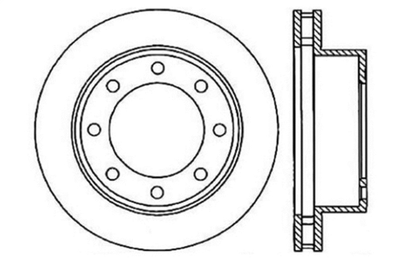 StopTech 00-05 Ford Excursion 4WD / 99-04 F250/F350 Pickup Front Slotted & Drilled Left Rotor - 127.65086L