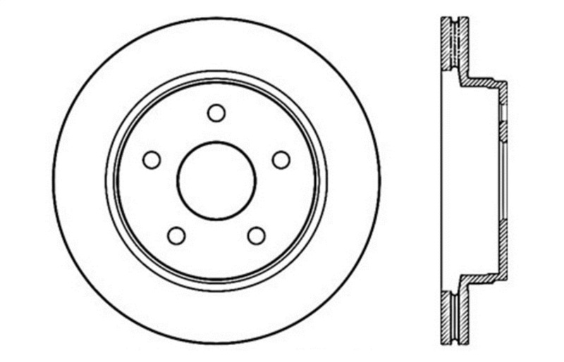 StopTech 04-06 Dodge Durango / 02-10 Ram 1500 (exc Mega Cab) Front Right Slotted & Drilled Rotor - 127.67053R