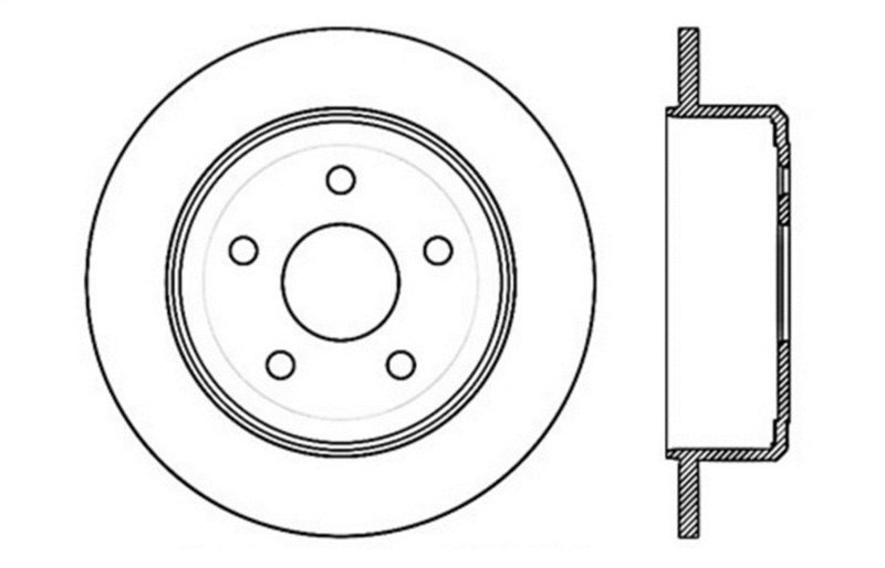 StopTech Power Slot 07-13 Jeep Wrangler Rear Left Drilled & Slotted Rotor - 127.67067L