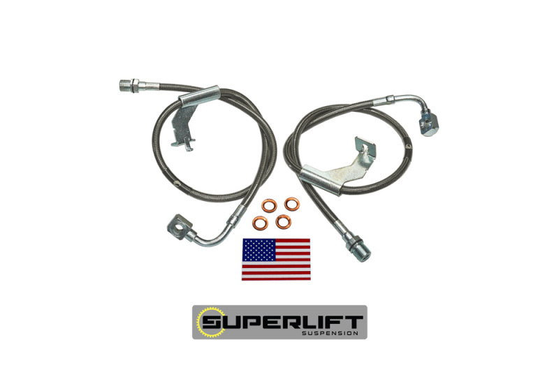 Superlift 1987 GM Pickup/87-91 Blazer/Suburban w/ 4-6in Lift Kit (Pair) Bullet Proof Brake Hoses - 91360