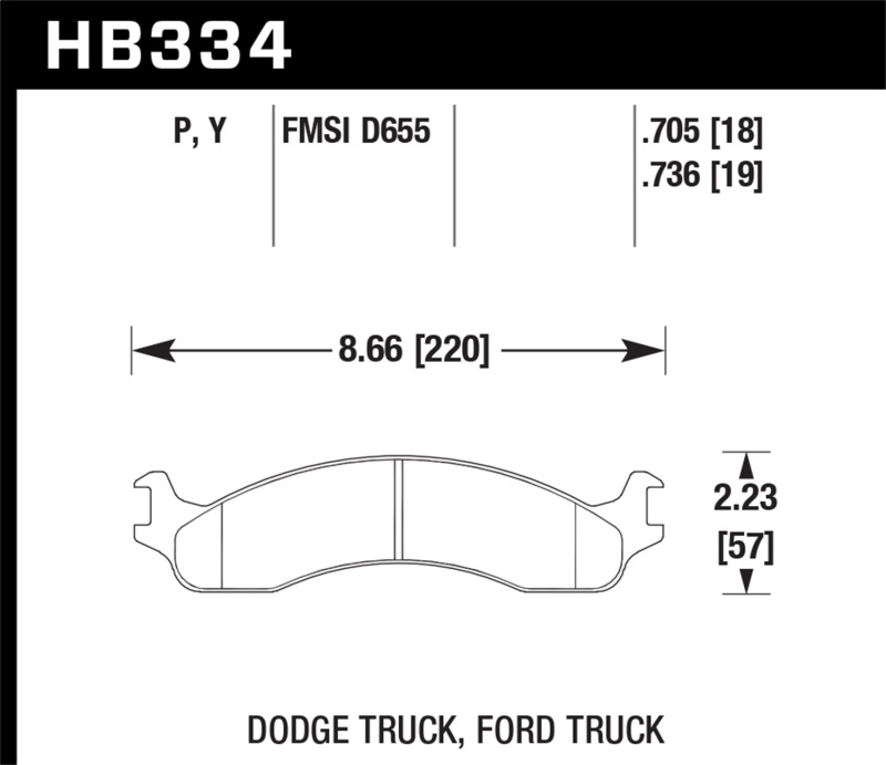 Hawk 99 Ford E-250 Super Duty Front Brake Pads - HB334P.736