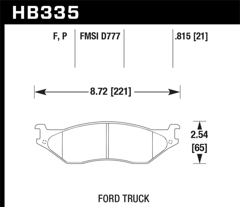 Hawk 99-04 Ford F-450  / 98-04 F53 / 01-04 F-550  Street Front & Rear Brake Pads - HB335P.815