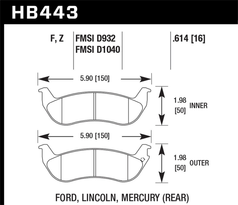 Hawk HPS Street Brake Pads - HB443F.614