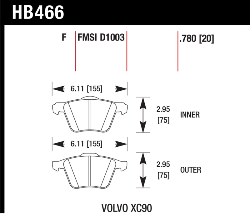 Hawk LTS Street Brake Pads - HB477Y.610