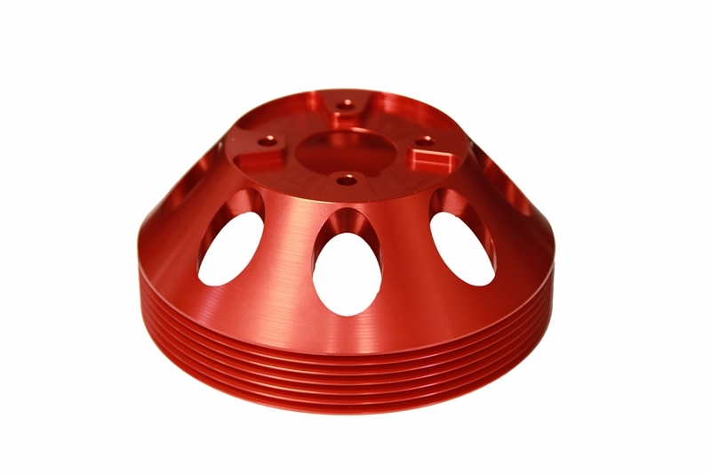 Torque Solution Lightweight Water Pump Pulley (Red): Hyundai Genesis Coupe 3.8 2010+ - TS-GEN-003R