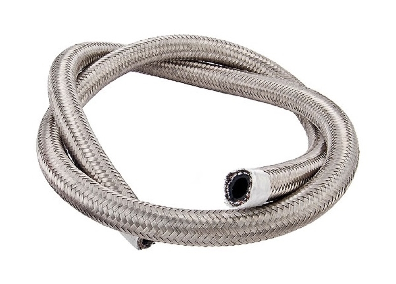 Torque Solution Stainless Steel Braided Rubber Hose -10AN 20ft (0.56in ID) - TS-RH-SR10-20