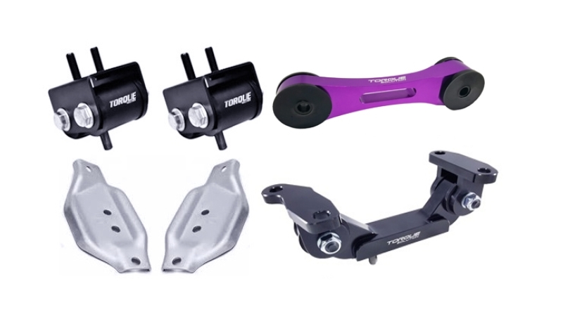 Torque Solution Engine/Trans/Purple Pitch Mount Kit w/Mount Plates - 02-14 Subaru WRX/04+ Subaru STI - TS-SU-123PR.2-PL