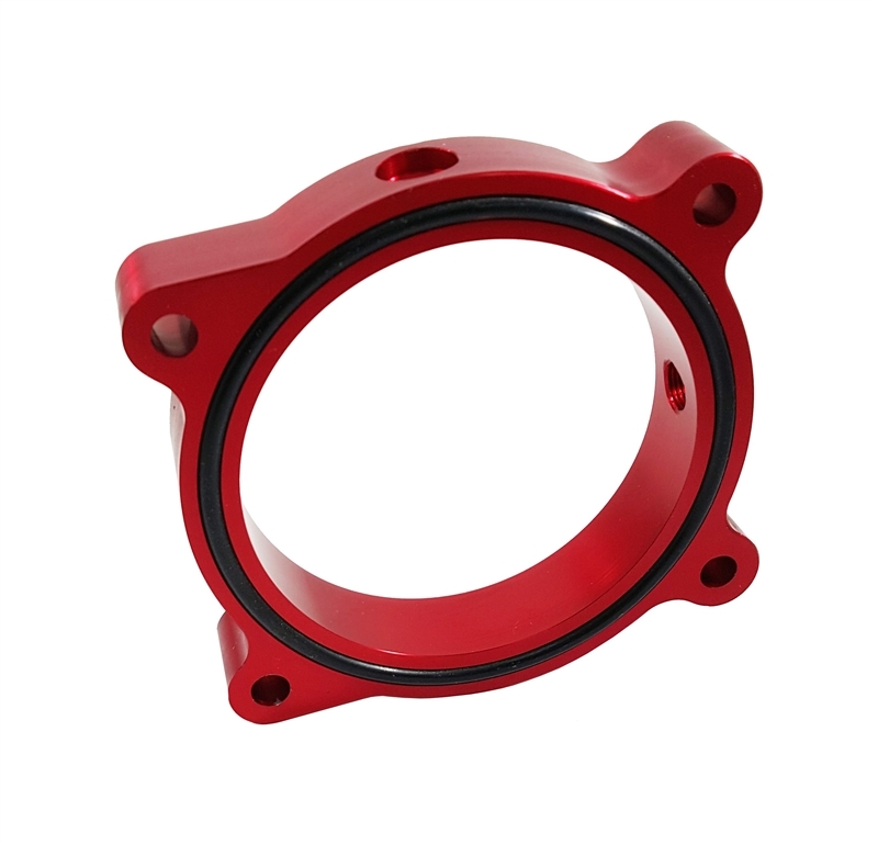 Torque Solution Throttle Body Spacer (Red): Ford Mustang GT 5.0L 2011-2016 - TS-TBS-032R