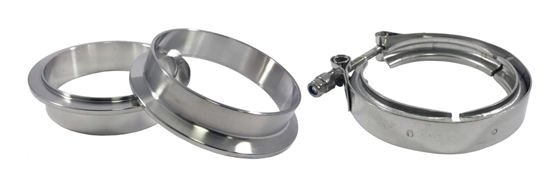 Torque Solution Stainless Steel V-Band Clamp & Flange Kit - 2.5in - TS-VBK-25