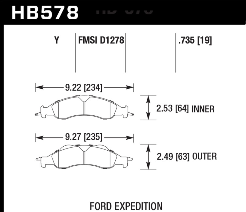 Hawk LTS Street Brake Pads - HB578Y.735