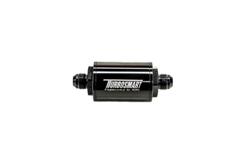 Turbosmart FPR Billet Inline Fuel Filter 1.75in OD 3.825in Length AN-10 Male Inlet - Black - TS-0402-1132