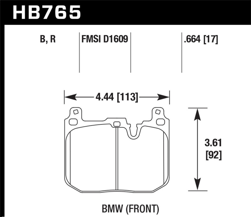 Hawk 13-16 BMW 328i xDrive DTC-70 Front Race Brake Pads - HB765U.664