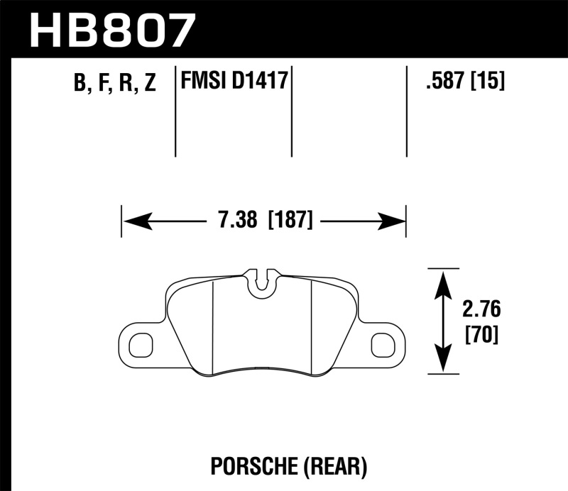 Hawk 2014 Porsche 911 HPS 5.0 Rear Brake Pads - HB807B.587