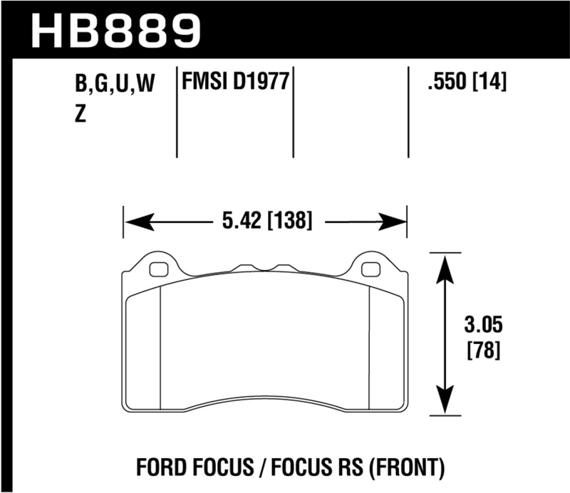 Hawk HP Plus Track Only Ferro-Carbon Brake Pads - HB889N.550