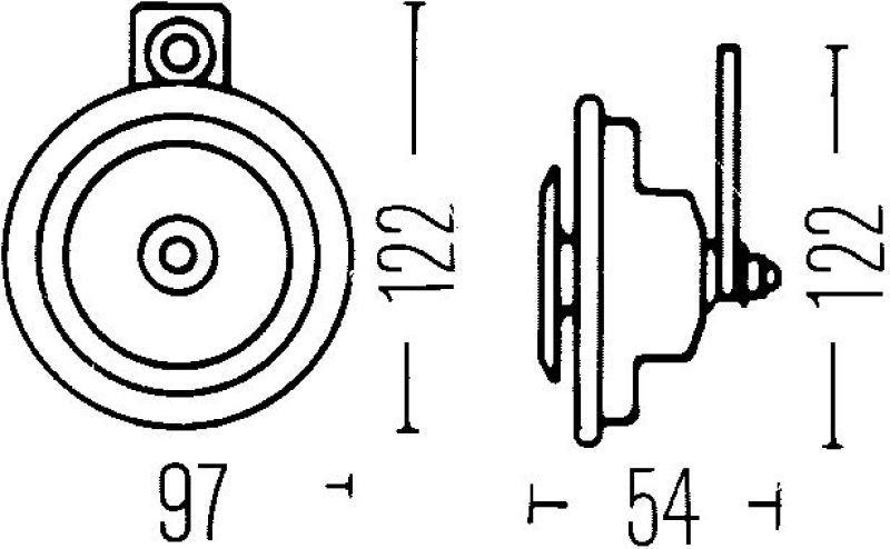 Hella Sharptone Horn Kit 12V 415/350Hz Yellow (3BB922000731 = H31000001) (Min Qty 360) - H31000001