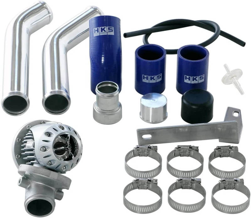 HKS 08+ Evo 10 SSQV4 BOV Kit Includes 2 Polished Aluminum Pipes - 71008-AM015