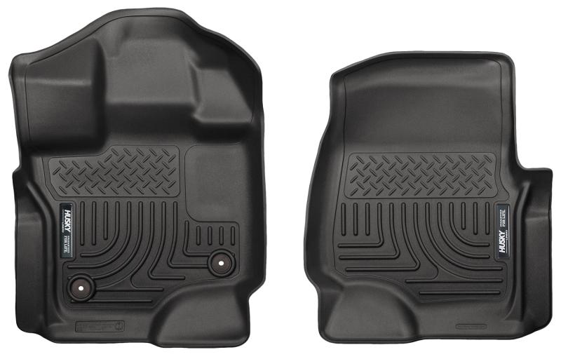 Husky Liners 15 Ford F-150 Super/Super Crew Cab WeatherBeater Black Front Floor Liners - 18361