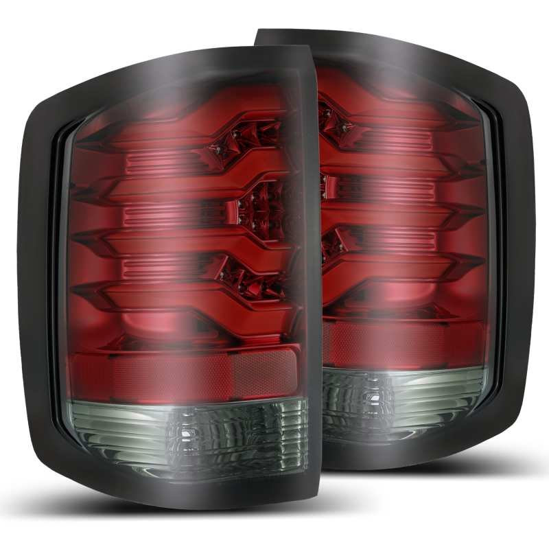 AlphaRex 14-18 Chevrolet Silverado 1500 PRO-Series LED Tail Lights Red Smoke - 620020