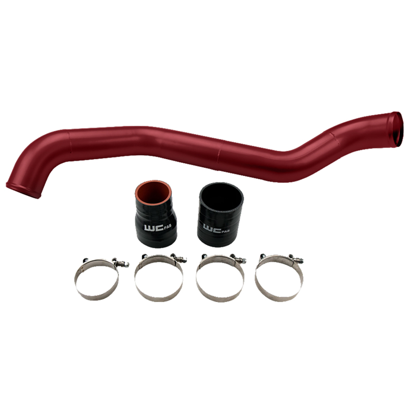 Wehrli 01-04 Chevrolet 6.6L LB7 Duramax Driver Side 3in Intercooler Pipe - WCFab Red - WCF100349-RED