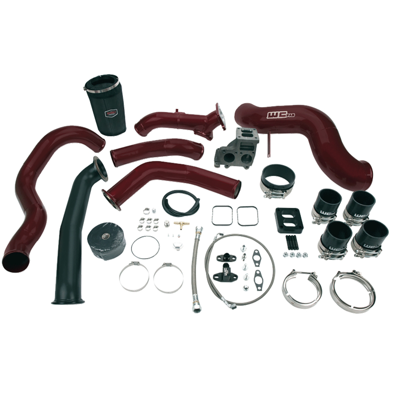 Wehrli 01-04.5 Chevrolet 6.6L LB7 Duramax S400 Turbo Install Kit (No Turbo) - WCFab Red - WCF100489-RED