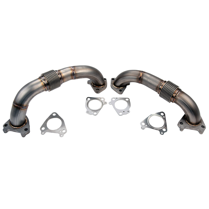 Wehrli 01-04 Chevrolet 6.6L Duramax LB7 2in Stainless Up Pipe Kit w/Gaskets - Twin Turbo - WCF100589
