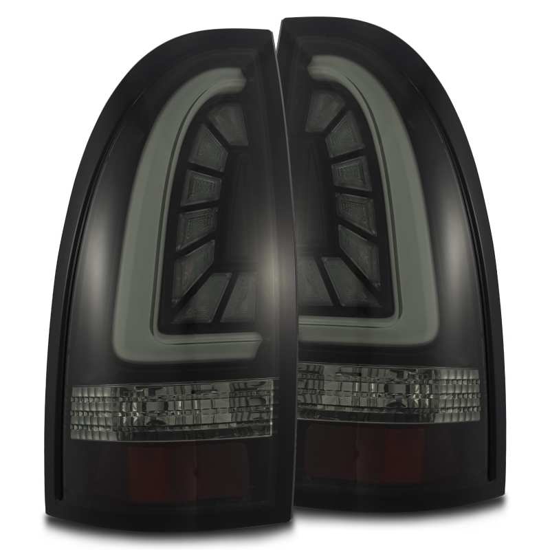 AlphaRex 05-15 Toyota Tacoma PRO-Series LED Tail Lights Jet Black - 680030